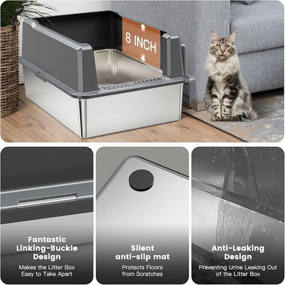 XXL Stainless Steel Cat Litter Box - Image 6