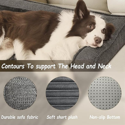 WINDRACING Luxury Dog Couch Bed, Washable Calming Dog Couch Cover, Couch - Image 3
