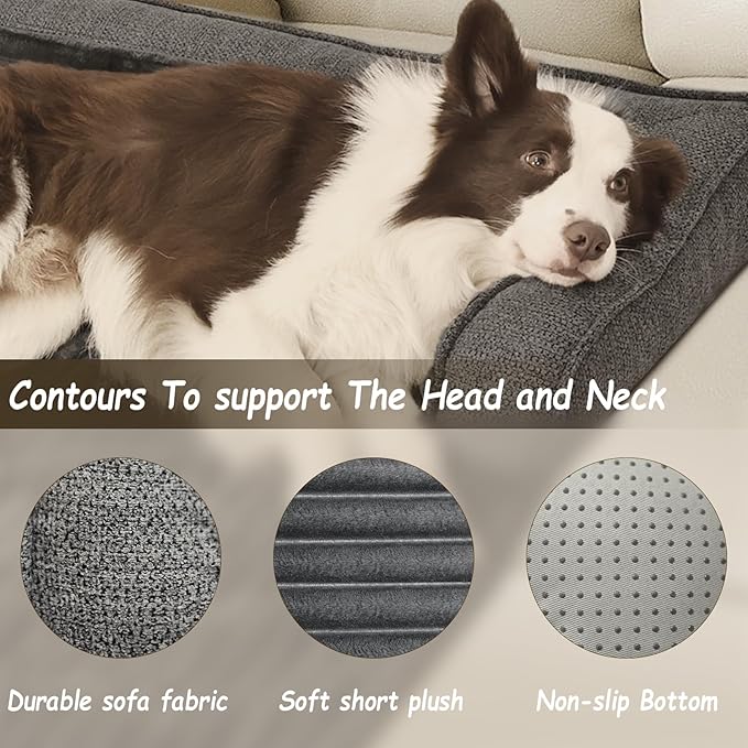 WINDRACING Luxury Dog Couch Bed, Washable Calming Dog Couch Cover, Couch - Image 2