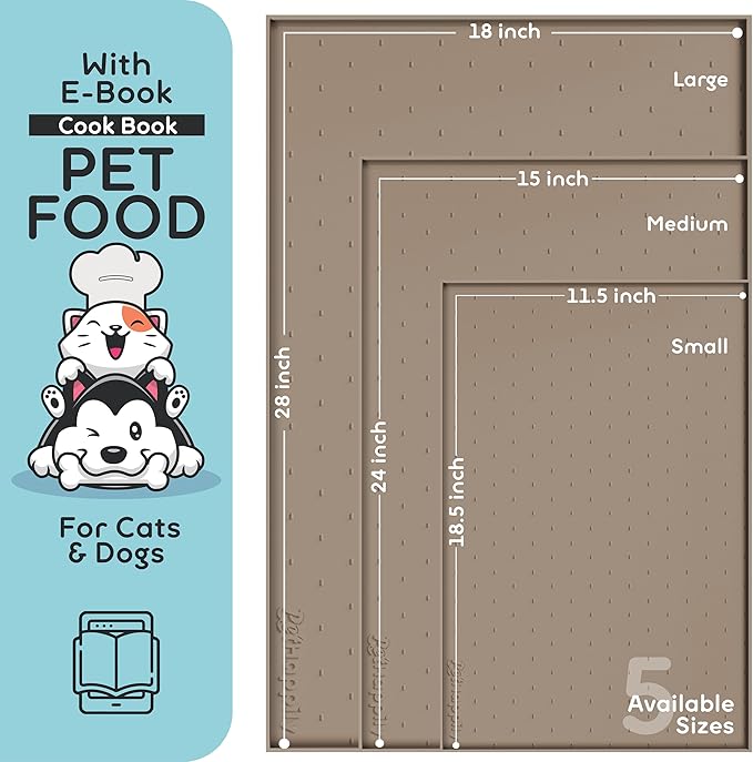 Dog Food Mat - 28x18 Raised Edges Dogs Mat - Image 2