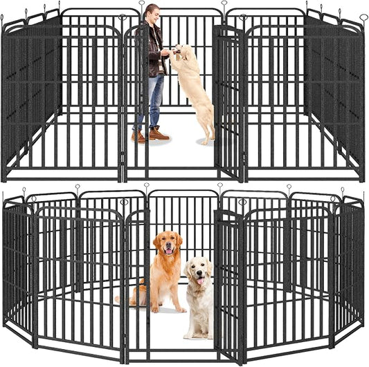 Heavy Duty Dog Playpen: 12 Steel Panels 47" Height, Square Steel Pipe by Committedtobetterpetlife