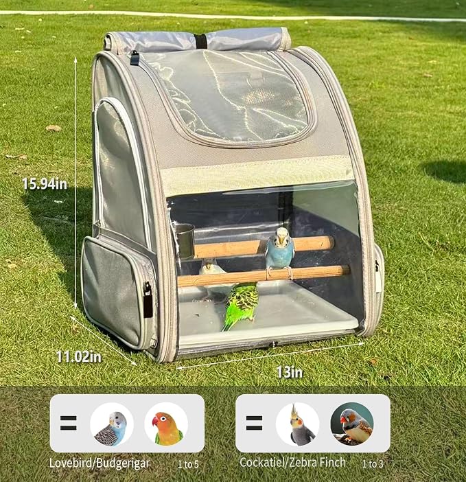 Bird Carrier, Travel Bird Cage, Bird Backpack - Image 7