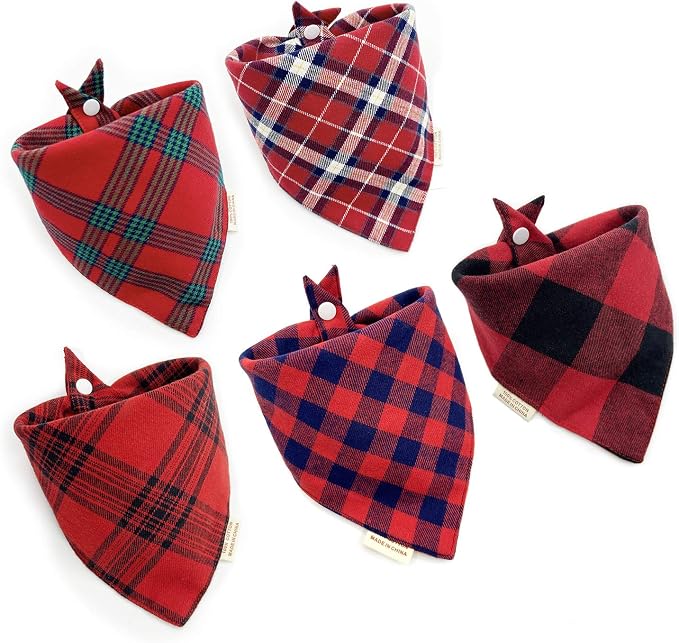 5PCS Dog Bandanas with Button by Unknown