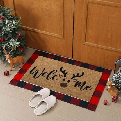 Tinideya 2 Pcs Door Mat Welcome Non Slip Coir Mats Floor Layering Doormats - Image 3