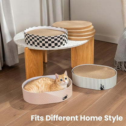 Cat Scratcher Box with 4 Cat Scratching Board Reversible Scratch Pad, Heavy - Image 9