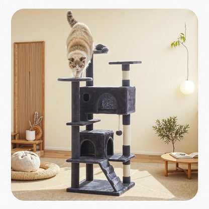 Cat Tree 54 Inch, Sisal Scratching Posts and Climbing Ladder, Pet Play Toy - Image 2