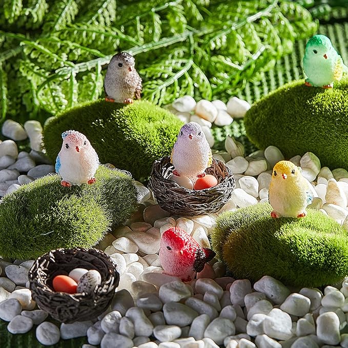 Jetec 30 Pieces Garden Accessories Bird Decorative Figurines Miniature Bird - Image 6