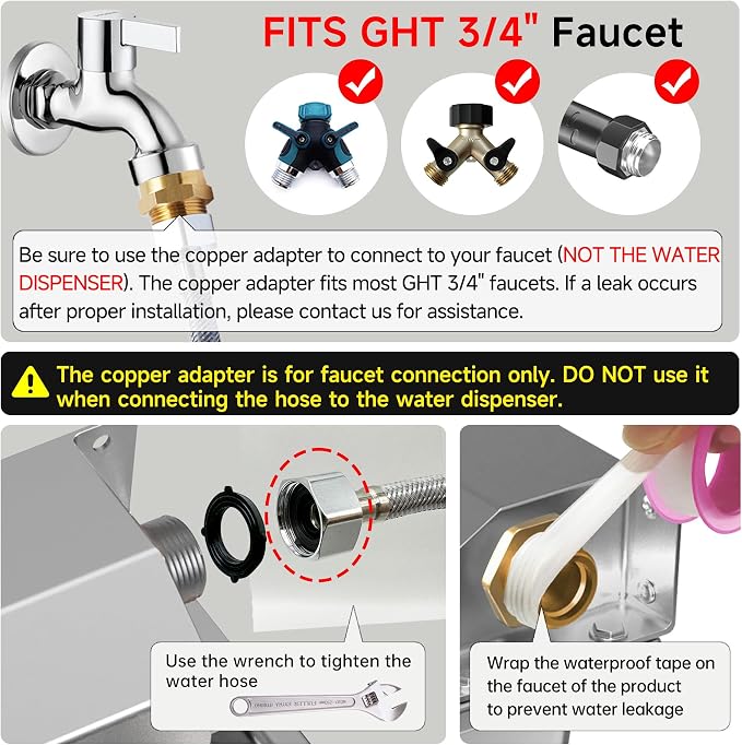 Automatic Water Dispenser for Dogs, 3L /101 oz 304 Stainless Steel Dog Water - Image 8