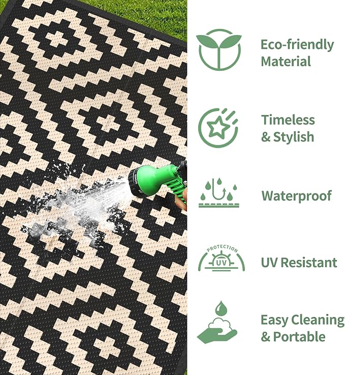 GENIMO Outdoor Rug 2.5'x8' Waterproof, Reversible Camping Mat, Plastic Straw - Image 5