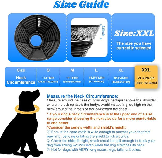Inflatable Dog Cone for Dogs After Surgery, Soft Adjustable Elizabethan Collar - Image 2