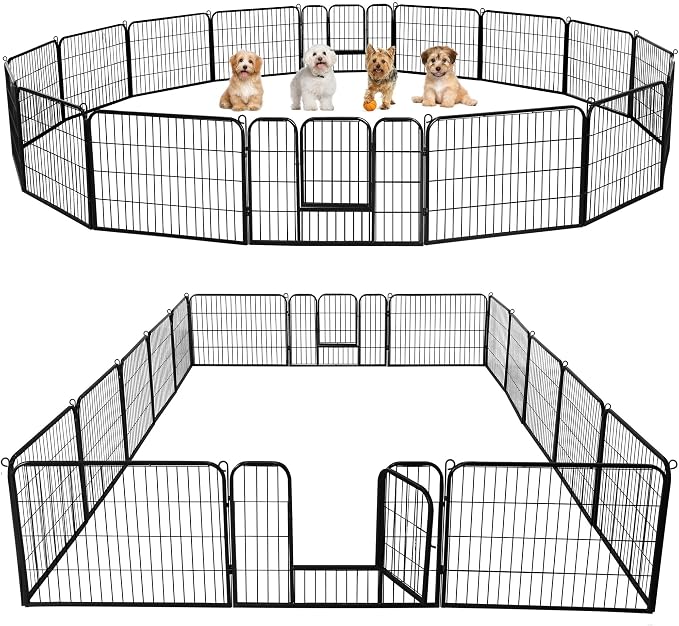 Yaheetech Dog Playpen Outdoor, 24 inch 16 Panels Dog Pen Indoor Heavy Duty by Yaheetech