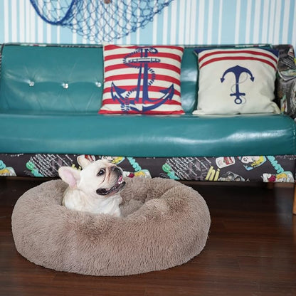 Calming Donut Dogs Beds for Small Dogs Washable, 23inch Plush Round Pet Bed for - Image 6