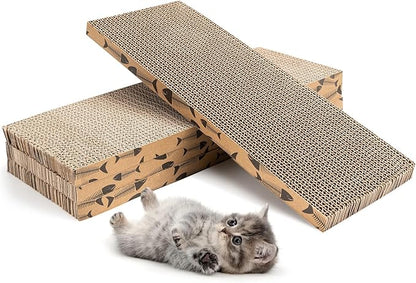 Mini Cat Scratching Board 4pcs Brown Cardboard Cat Scratcher Scratch Pad by Unknown