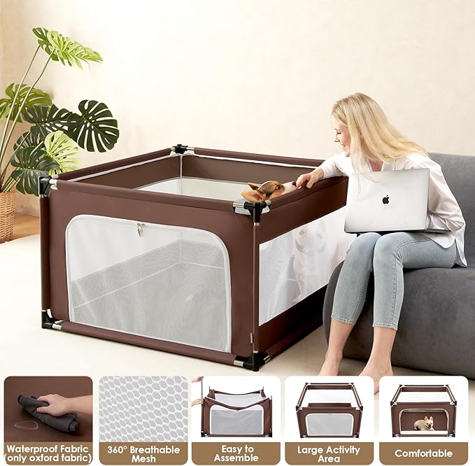 EHEYCIGA 42x42x26 Inches Puppy Playpen Without Top Cover - Image 4