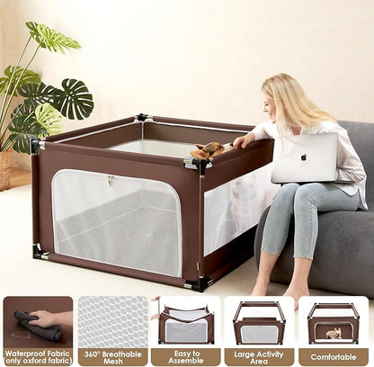 EHEYCIGA 42x42x26 Inches Puppy Playpen Without Top Cover - Image 4
