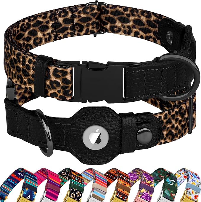 AirTag Dog Collar for Small Medium Large Breed by BUDKAS