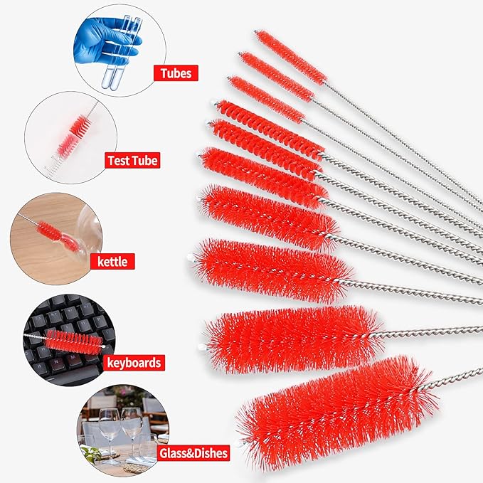 CiaraQ Bottle Cleaning Brushes, 8 Inch Nylon Tube Brush Set, Cleaner - Image 2