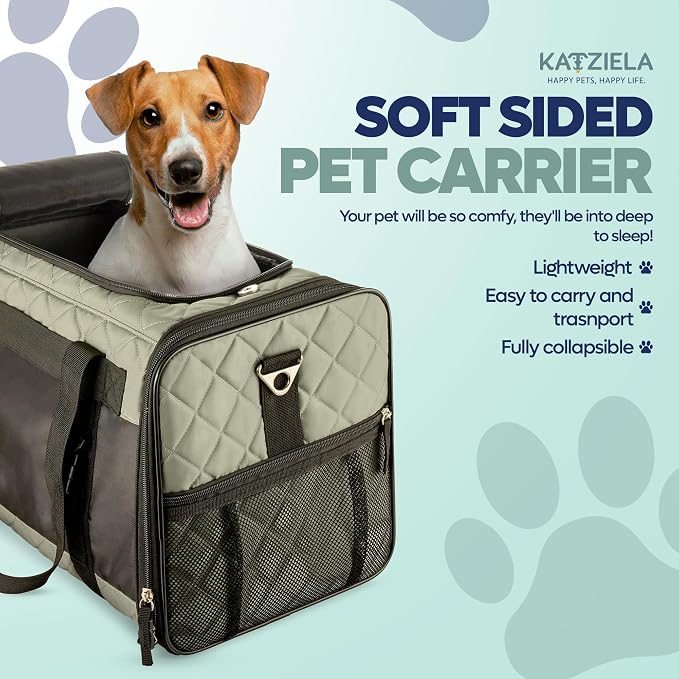 Deluxe Quilted Airline Approved Pet Dog & Cat Carrier - Image 6