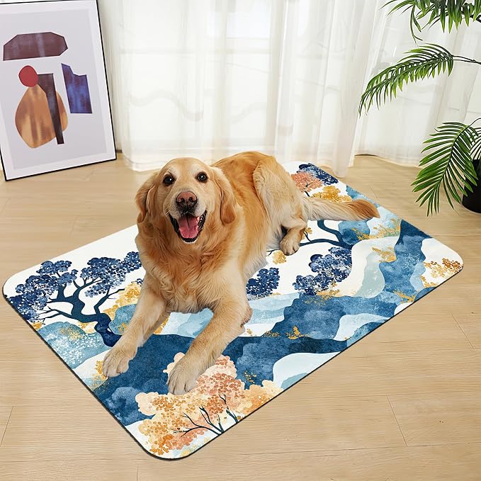 Japanese Wave Tree Dog Food Mat–Christmas Stocking Absorbent Quick Dry Feeding - Image 7