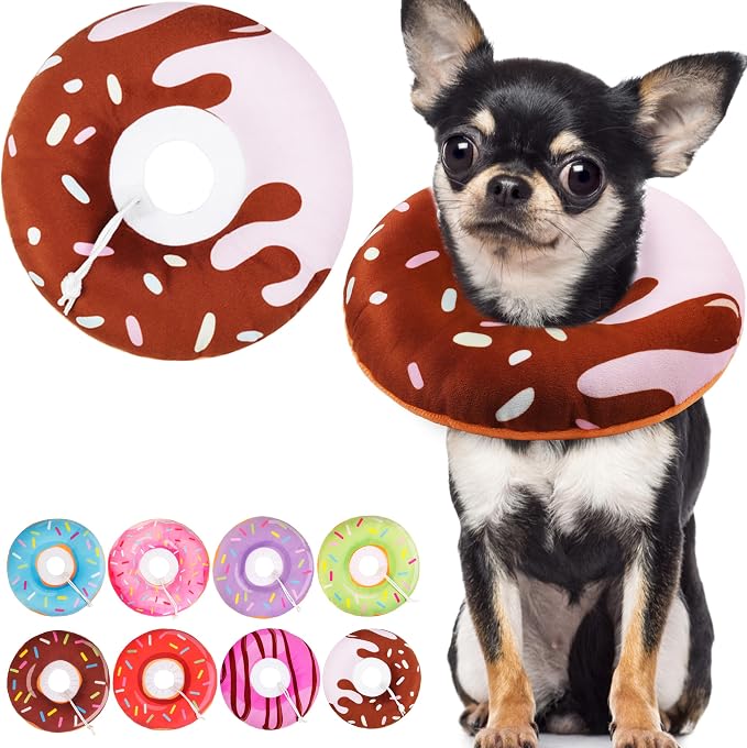 Cat Cone Collar Soft, Cute Cat Donut Collar After Surgery, Adjustable Kitten by Unknown