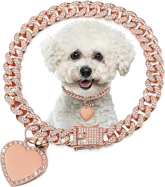 Hillban Dog Chain Gold-Plated Diamond Collar by Hillban