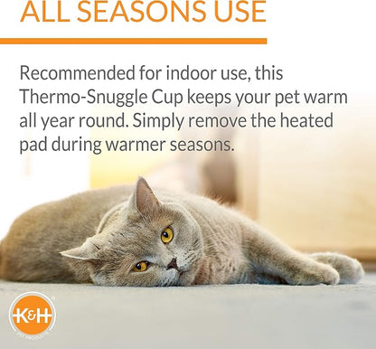 K&H Pet ProductsHeated Cat Bed Indoor, Thermo-Snuggle Cup Bomber Soft Heated - Image 8