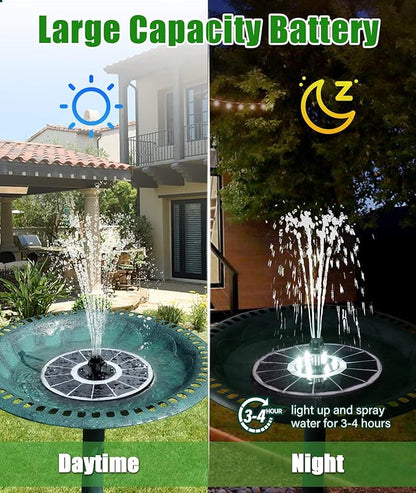 SZMP Solar Fountain Upgraded 100% Glass Panel, 3.5W Floating Solar Powered - Image 4
