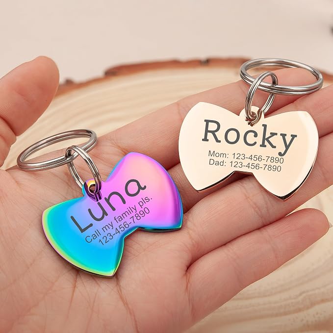 Anavia Personalized Pet ID Tags, Stainless Steel Glossy Laser Engraved Dog Cat - Image 6