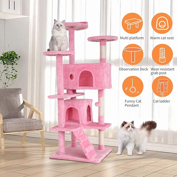 Cat Tree for Indoor Cats, Space Saving Cat Activity Center, Durable Pet Play - Image 2