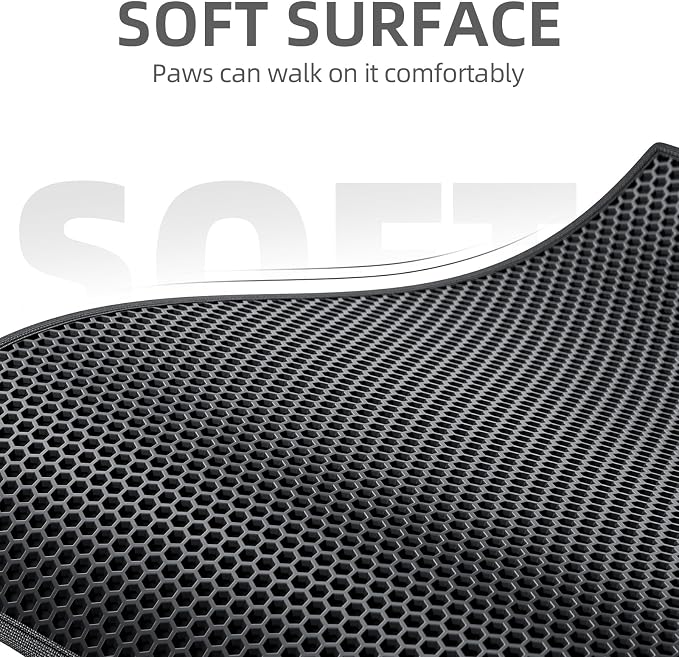 ESTHELLO Cat Litter Mat Large, Cat Litter Trapping Mat, Honeycomb Double Layer - Image 3