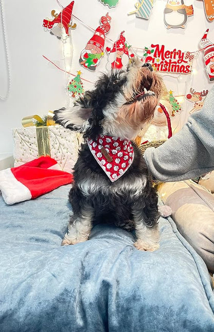Lionet Paws Christmas Dog Bandana Washable Cotton Handkerchief Scarf Triangle - Image 3