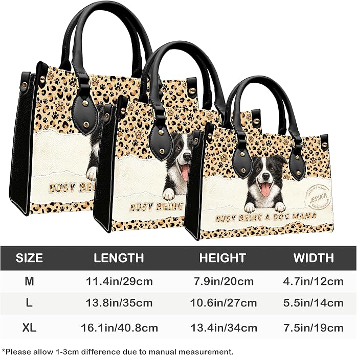 Personalized Pet Mom Leather Handbag – Custom Name Dog Cat Photo Purse - Image 7