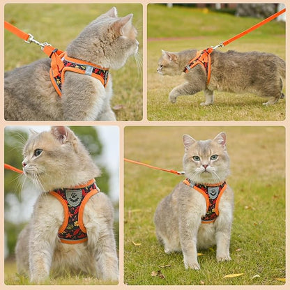 SCENEREAL Fall Thanksgiving Cat Harness and Leash Set Escape Proof, Soft Mesh - Image 6