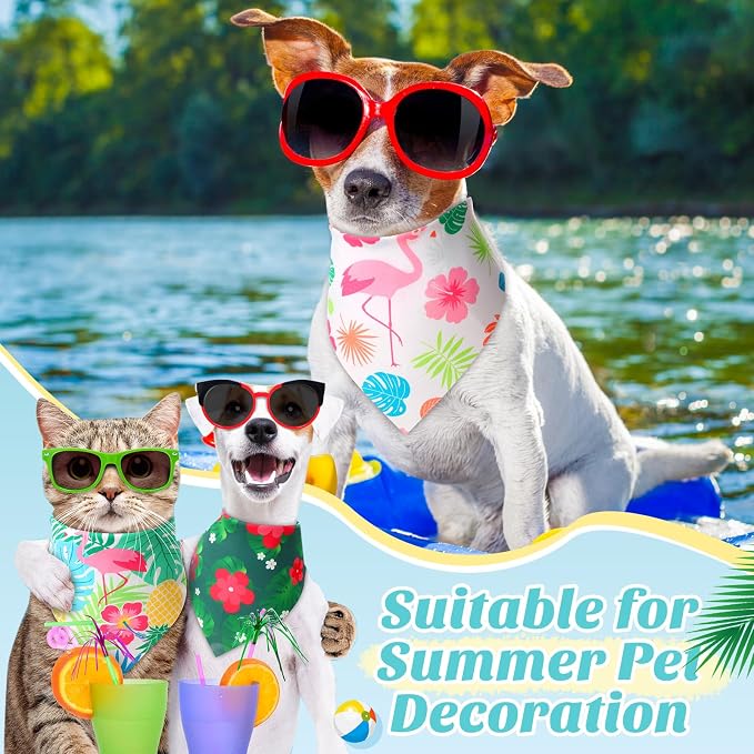 Weewooday 50 Pcs Hawaiian Dog Bandanas Bulk - Image 2