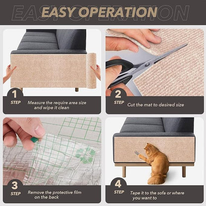 78.7"X15.8" Cat Scratching Mat, Self-Adhesive Cat Scratch Carpet, DIY Cats - Image 6
