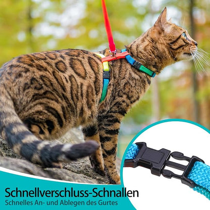 PUPTECK Adjustable Cat Harness and Leash Set Escape Proof Kitten Strap Collar - Image 6