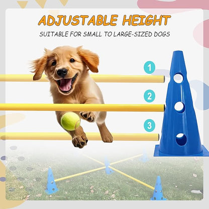 Dog Agility Hurdle Cone Set, Dog Agility Set Include 12 Agility Cones 6 Agility - Image 5