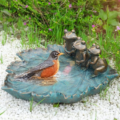 MUMTOP Bird Baths for Outdoors, Antique Outdoor Garden Bird Bath Resin Birdbath - Image 4