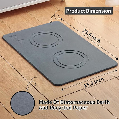 Home Dog Cat Bowl Stone Mat–Natural Diatomite Stone Pet Bowls Mat, Pet Feeding - Image 4