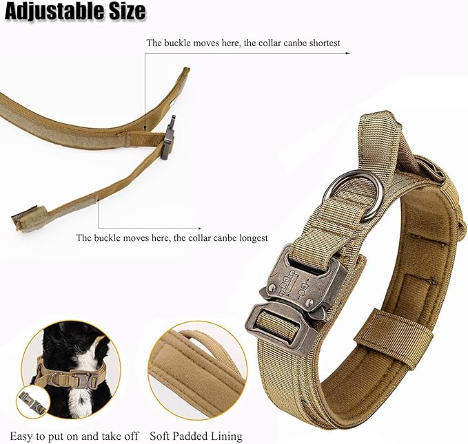 Tactical Dog Collar, Adjustable Military Training Nylon Dog Collar - Image 6