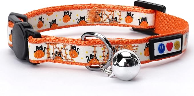 Pawtitas Halloween Cat Collars for Cats Adjustable Collar Glow in The Dark by Pawtitas