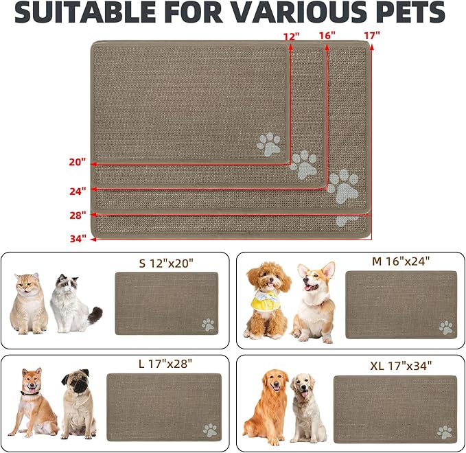 PUPTECK Dog Food Mat, Absorbent Pet Cat Feeding Mat - Image 2