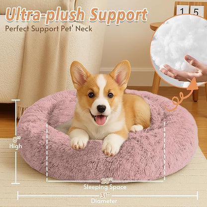 JOLLYVOGUE Calming Dog Bed Medium Size Dog, Anti-Anxiety Donut Medium Pet Bed - Image 5