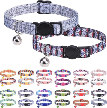 Breakaway Cat Collar with Bell & Cute Pendant, 2 Pack Kitten Collars with by DILLYBUD