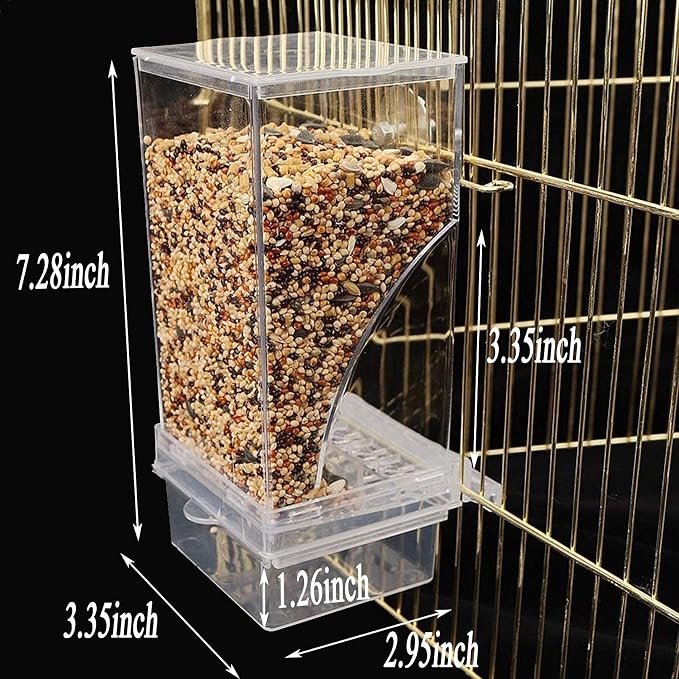 Hamiledyi No Mess Bird Cage Feeder Automatic Parrot Seed Feeders - Image 6