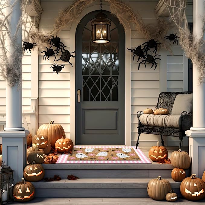 Tinideya 2 Pcs Door Mat Welcome Non Slip Coir Mats Floor Layering Doormats - Image 3