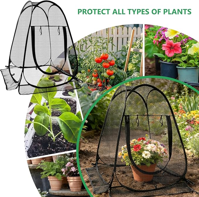2 Pack 28 x 28 x 32 Inch Pop-up Gardening Net Cover - Image 8
