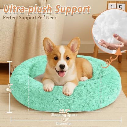 JOLLYVOGUE Calming Dog Bed Large Size Dog, Anti-Anxiety Donut Large Pet Bed - Image 5