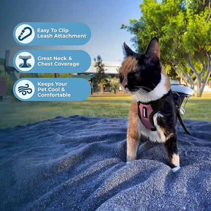 Voyager Escape-Proof Step-in Lock Cat Harness & 5ft Neoprene-Handle Leash Set - Image 5