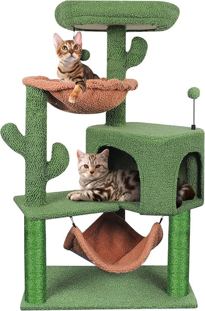 YUNIQUE Cat Tree with Cat Condo Scratch Post and Big Hammock - Image 4